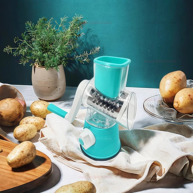 Multifunctional Vegetable Slicer and Cheese Shredder Handheld Rotary Grate